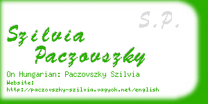 szilvia paczovszky business card